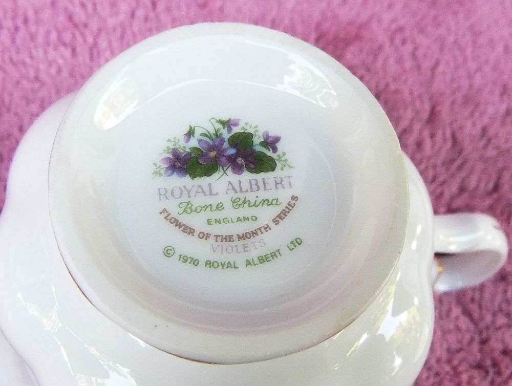 A VINTAGE ROYAL ALBERT TRIO - FLOWER OF THE MONTH SERIES - FEBRUARY