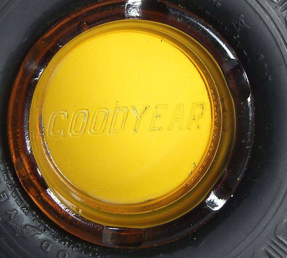 A vintage genuine rubber Goodyear tyres advertising ashtray in excellent condition