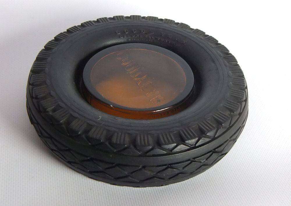 A vintage genuine rubber Goodyear tyres advertising ashtray in excellent condition
