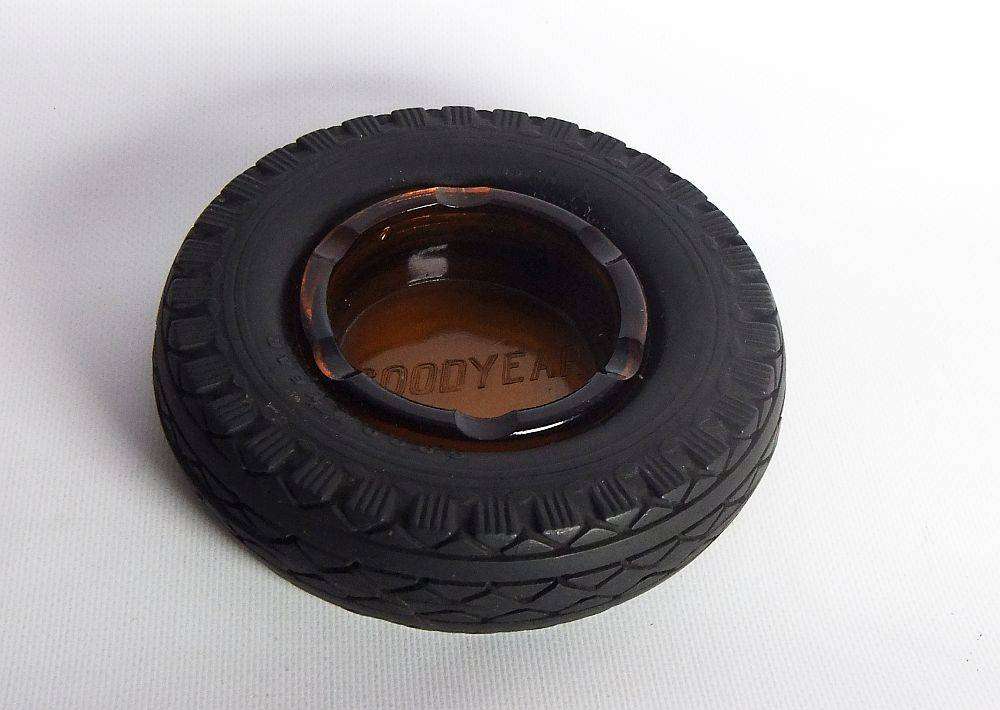 A vintage genuine rubber Goodyear tyres advertising ashtray in excellent condition