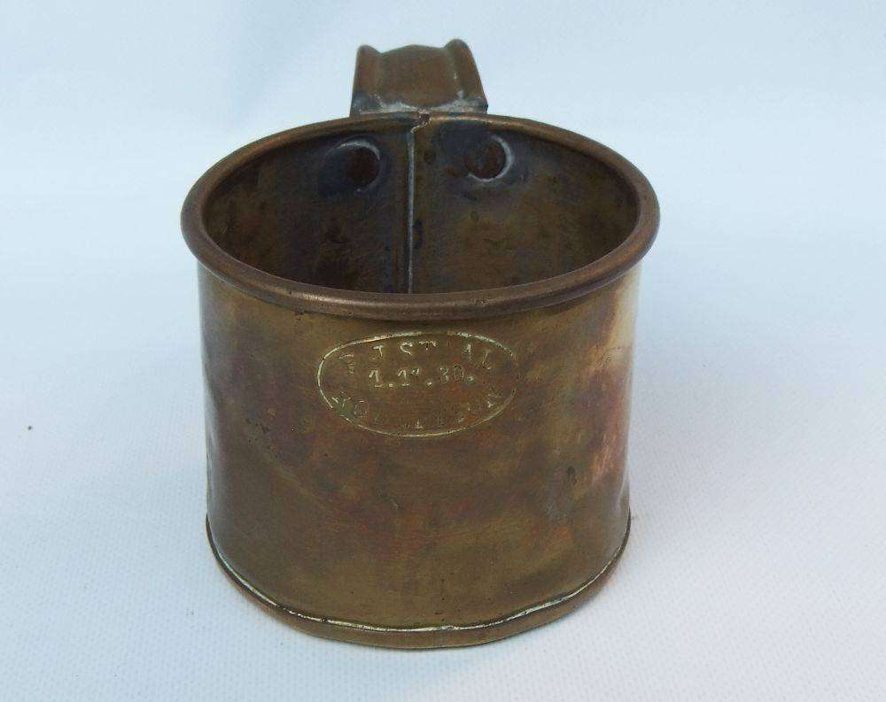 An old and rare Cape brass mug full of character by Frederik Johannes Staal made in 1930 Robertson