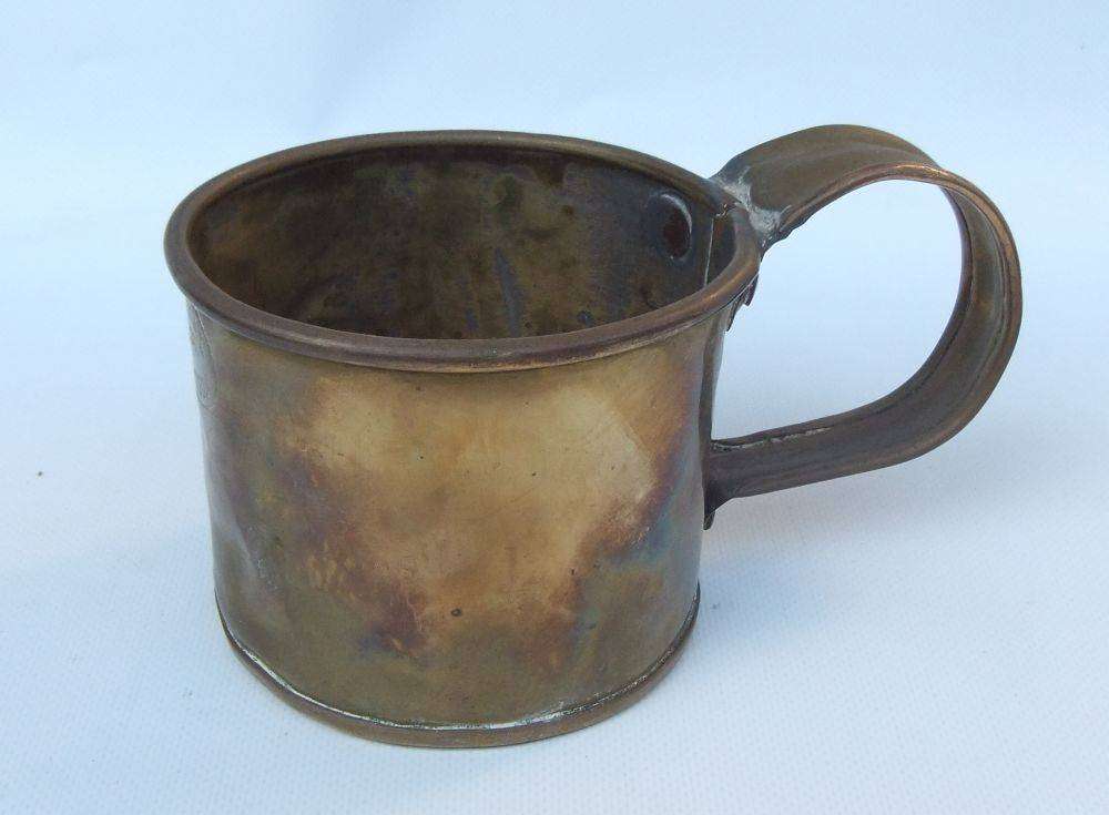An old and rare Cape brass mug full of character by Frederik Johannes Staal made in 1930 Robertson