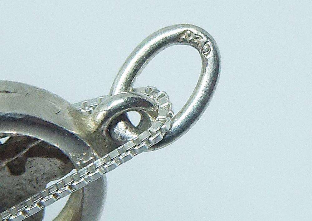 A vintage German 835 silver Sagittarius Zodiac sign pendant plus a sterling silver necklace