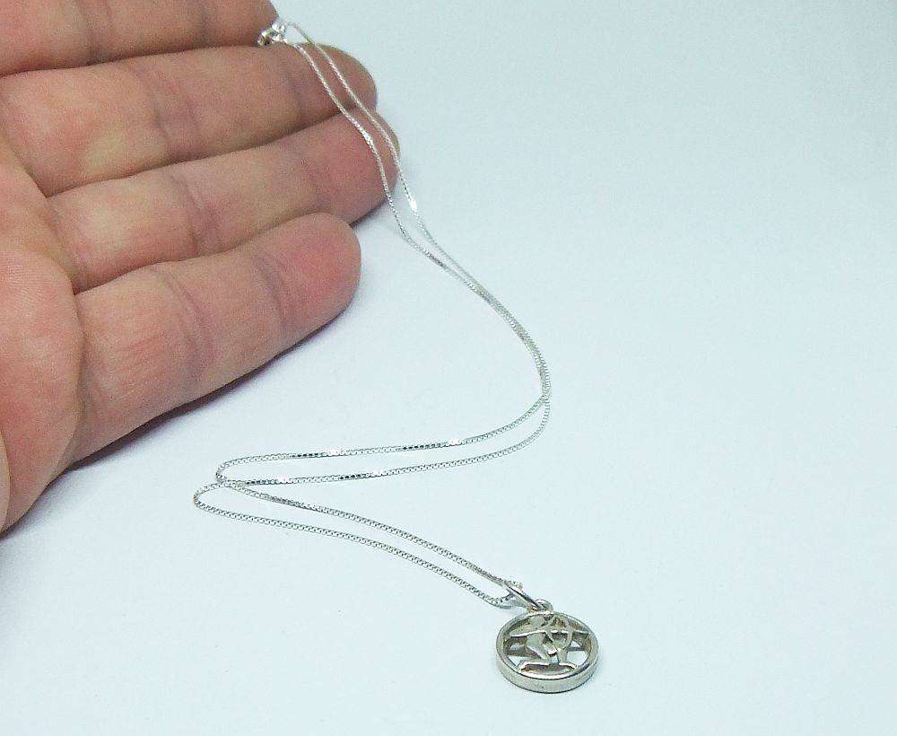 A vintage German 835 silver Sagittarius Zodiac sign pendant plus a sterling silver necklace