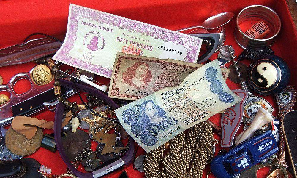 A large vintage wooden canteen box with a variety of useful spares and collectables