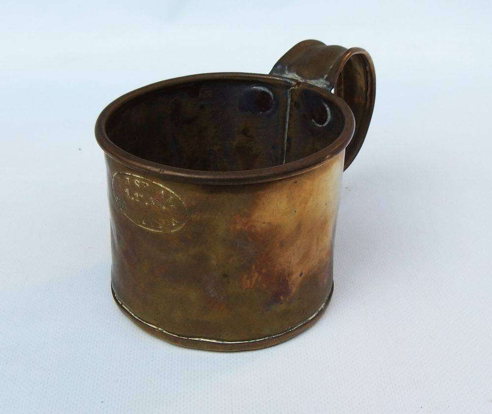 An old and rare Cape brass mug full of character by Frederik Johannes Staal made in 1930 Robertson