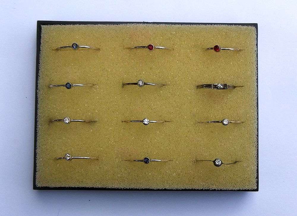 Vintage Sterling Silver Rings Set in Original Container - Set of 12