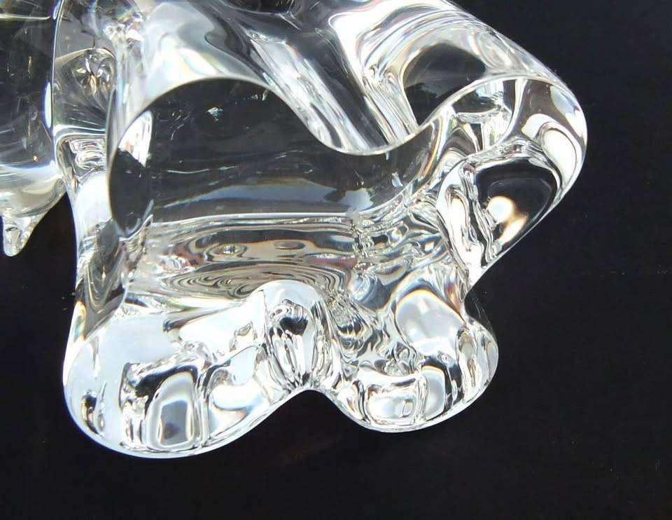 A super rare vintage signed Steuben Art Glass baby elephant paperweight sculpture