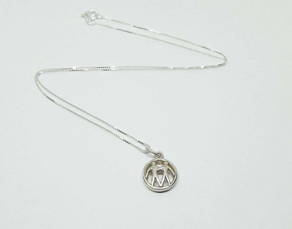 A vintage German 835 silver Gemini Zodiac sign pendant plus a sterling silver necklace