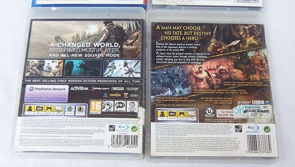 4 X PS 3 GAMES - HARRY POTTER ( LEGO ) , DRAGONS DOGMA , CALL OF DUTY , RISE OF THE ARGONAUTS !!