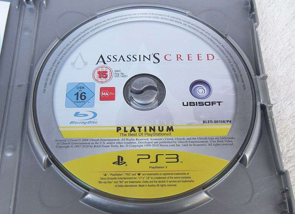 PLAYSTATION 3 GAME - ASSASSINS CREED - PLATINUM EDITION