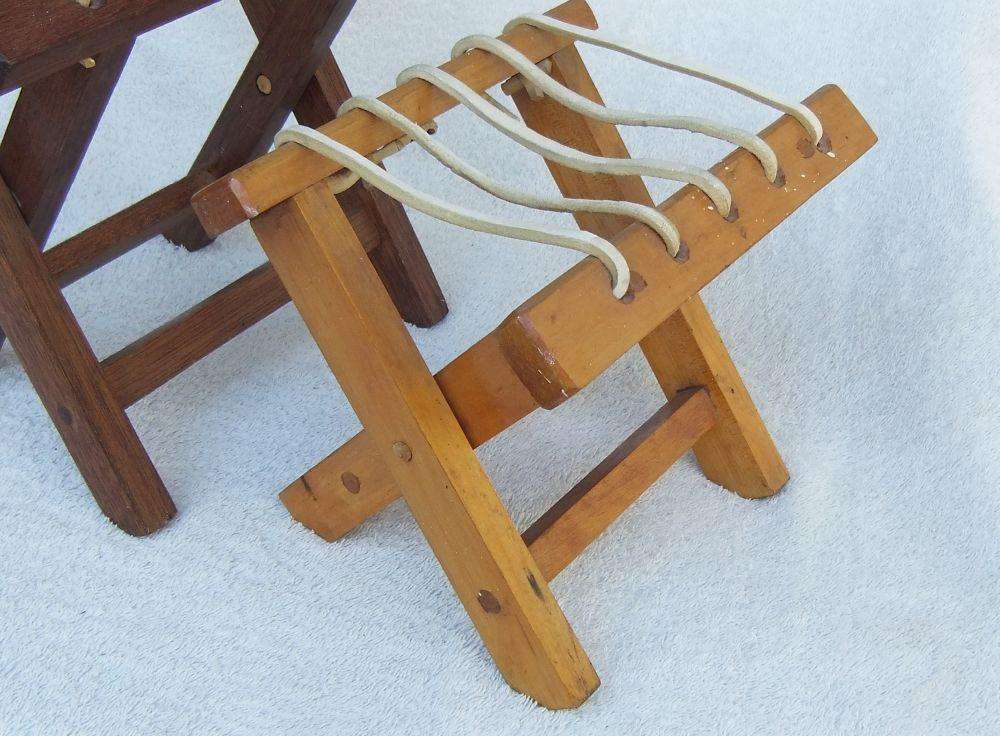 TWO VINTAGE FOLDING RIEMPIE STOOLS - POSSIBLY FOOT STOOLS