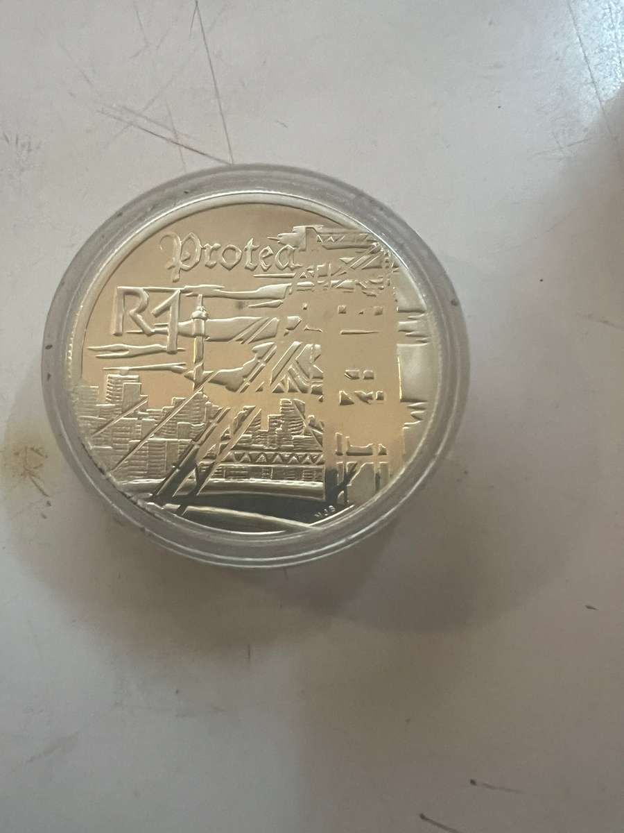 1999 R1 Silver Proof Coin - Protea Series - Gold Mining