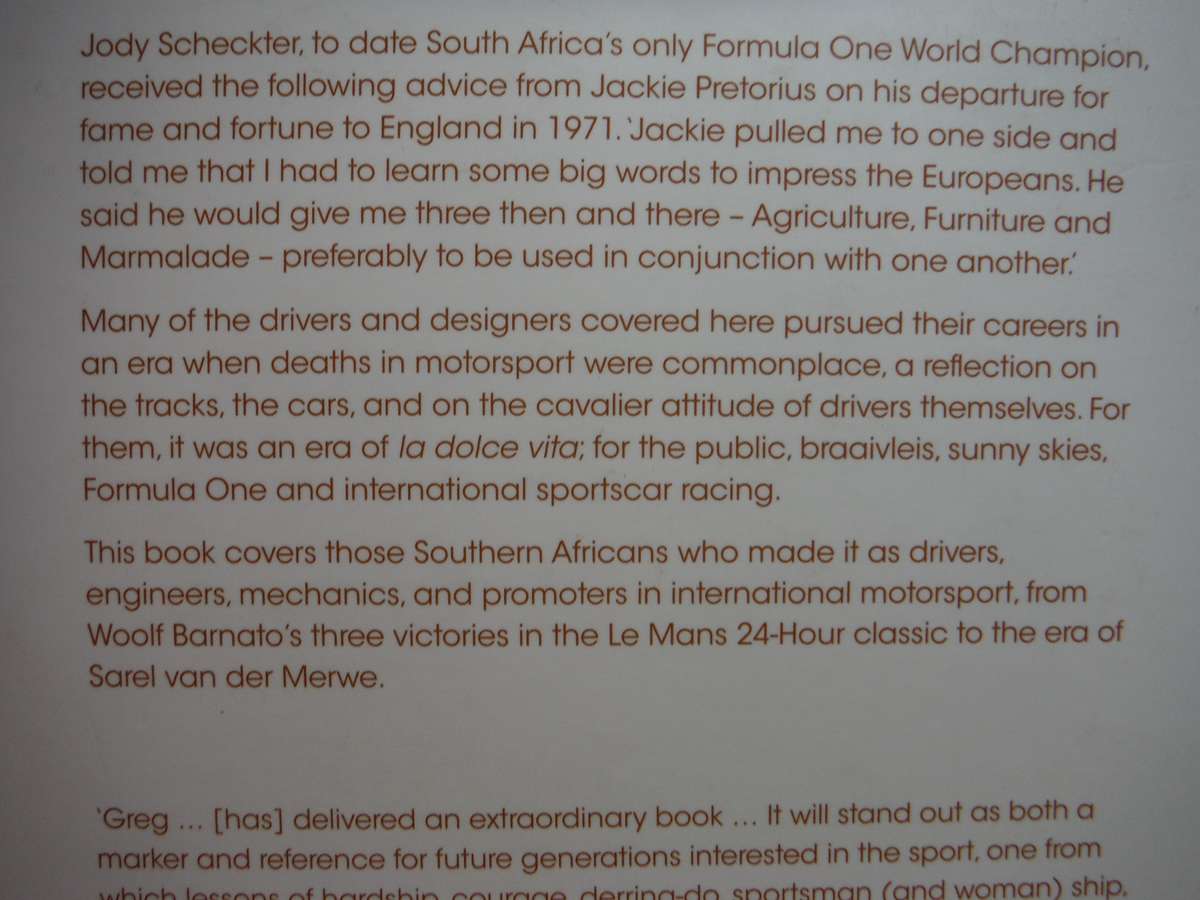 Agriculture, Furniture & Marmalade : Southern African Motorsport Heroes - Greg Mills