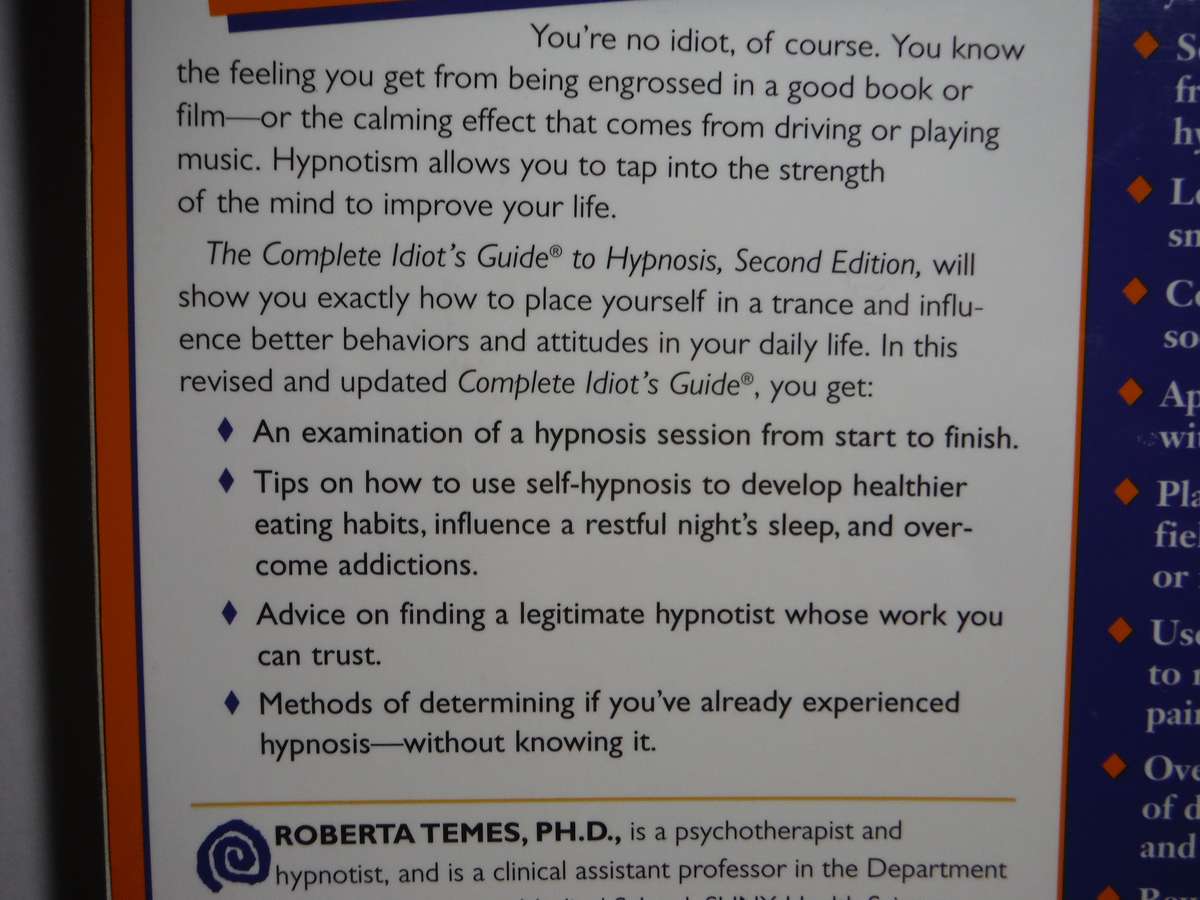 The Complete Idiot's Guide to Hypnosis - Softcover - Roberta Temes, Ph.D.