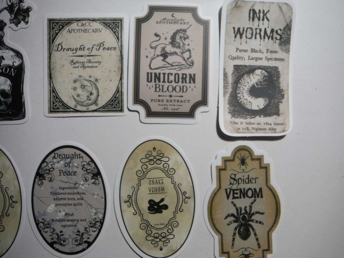 Witchy Potion Label Stickers - 50 Pcs - Lot 2