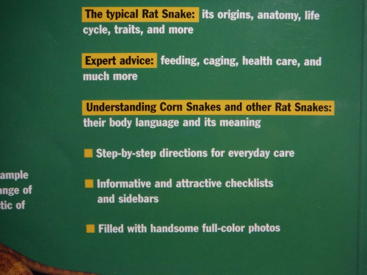 Corn Snakes and Other Rat Snakes : A Complete Pet Owner's Manual - Softcover - R.D. Bartlett