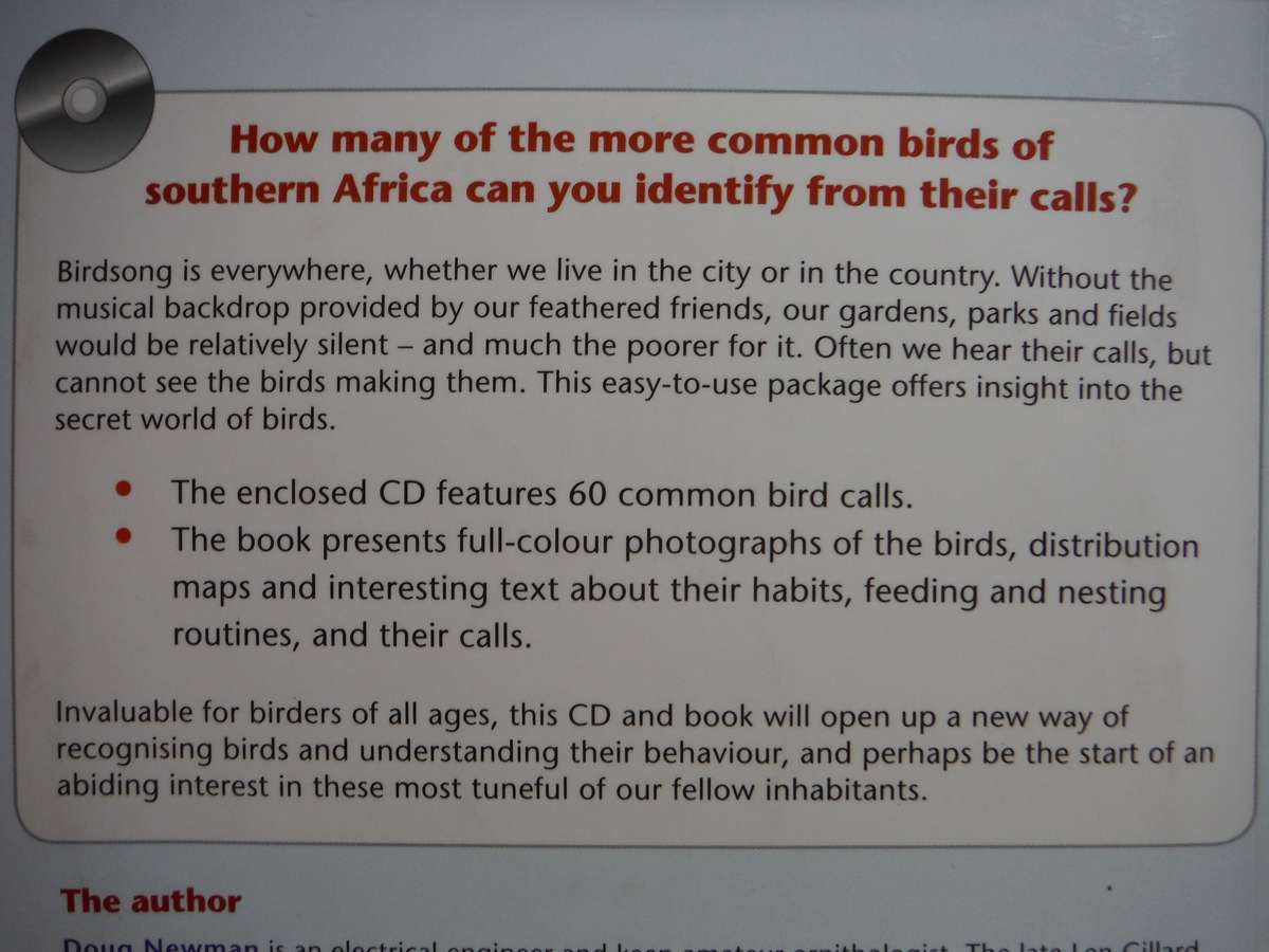 Bird Calls for Beginners - Paperback and CD with 60 Southern African Bird Calls - Doug Newman