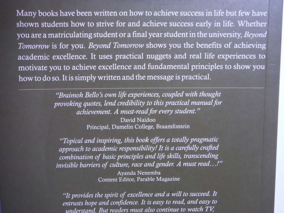 Beyond Tomorrow: Fundamental Principles for Achieving Academic Excellence- Paperback - Braimoh Bello