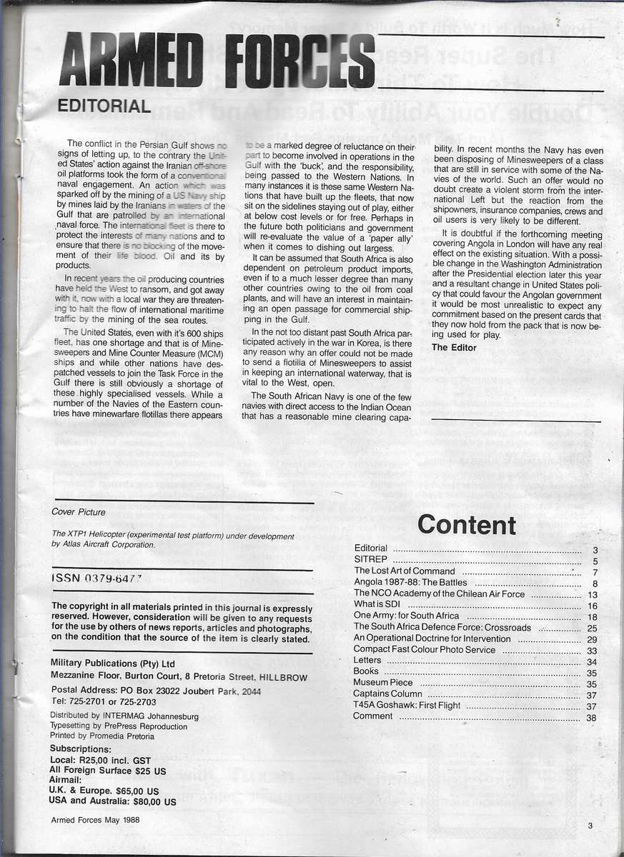 ARMED FORCES- MAY 1988