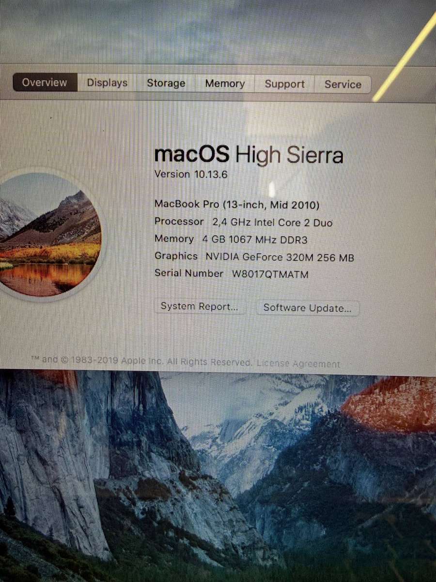 Apple MacBook Pro 13" MID 2010, Intel Core 2 Duo, 250gb HDD, 4gb Ram, 2.4GHz