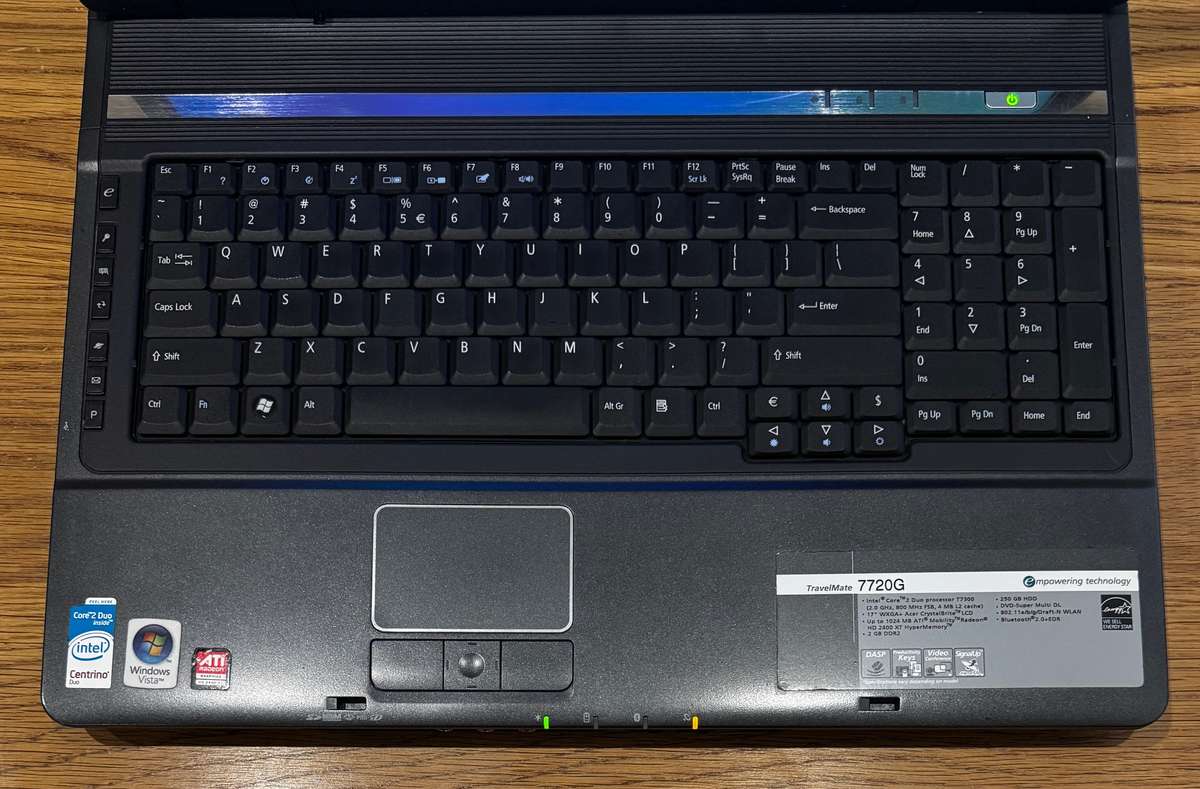 Acer TravelMate 7720G 17", Intel Core 2 Duo T7300 2.0GHz, 2GB RAM, 250GB HDD PLEASE READ!!!