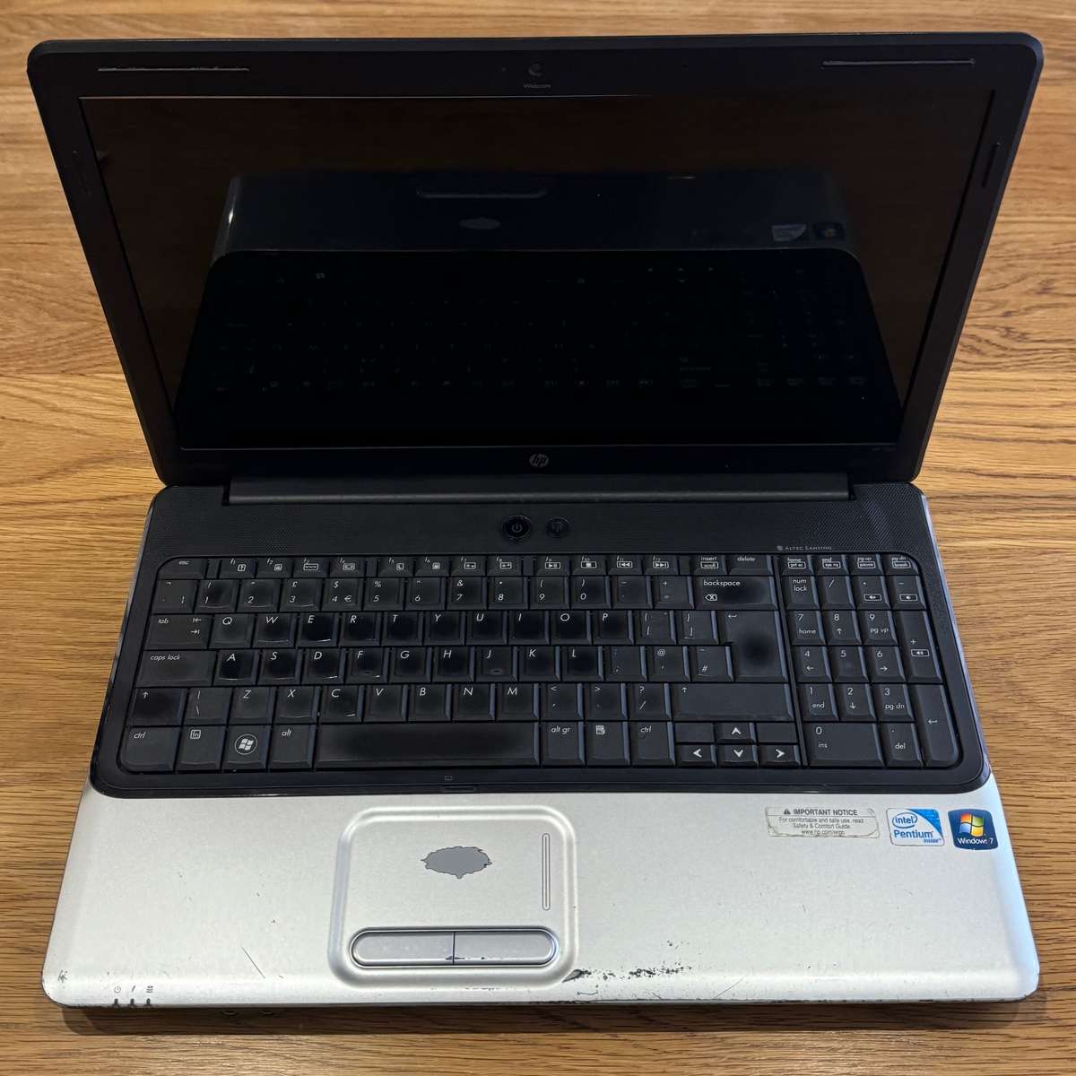 HP Pavilion G61 15.6" Laptop, Intel Pentium Dual-Core T4300 2.10GHz, 4GB RAM, 500GB HDD