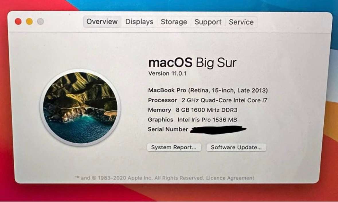 Apple MacBook Pro 15" Retina LATE 2013, Intel Core i7, 128gb SSD, 8gb Ram, 2GHz