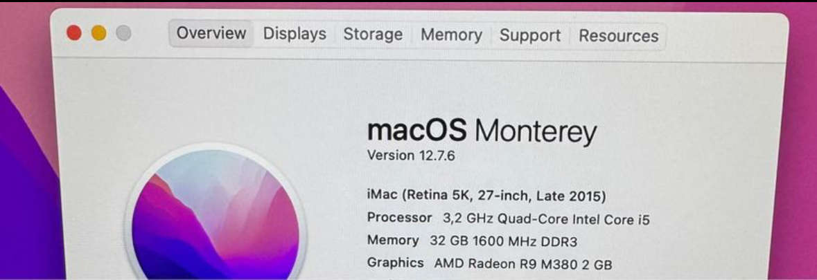 Apple iMac 27"  5K Retina, Late 2015, Intel Core i5, 1TB SSD, 32gb Ram, 3.2GHz