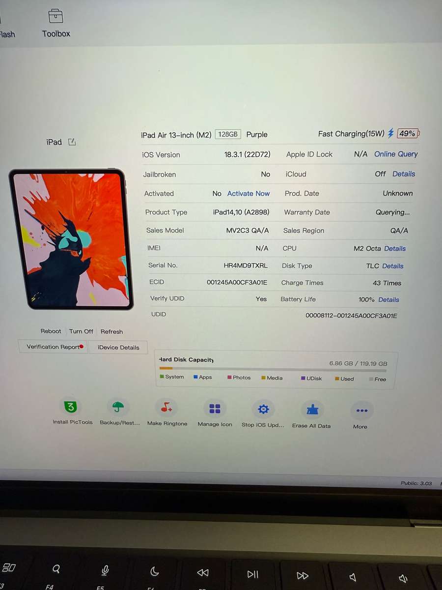 Apple iPad Air M2 13-inch 6th Generation 128GB WiFi Purple