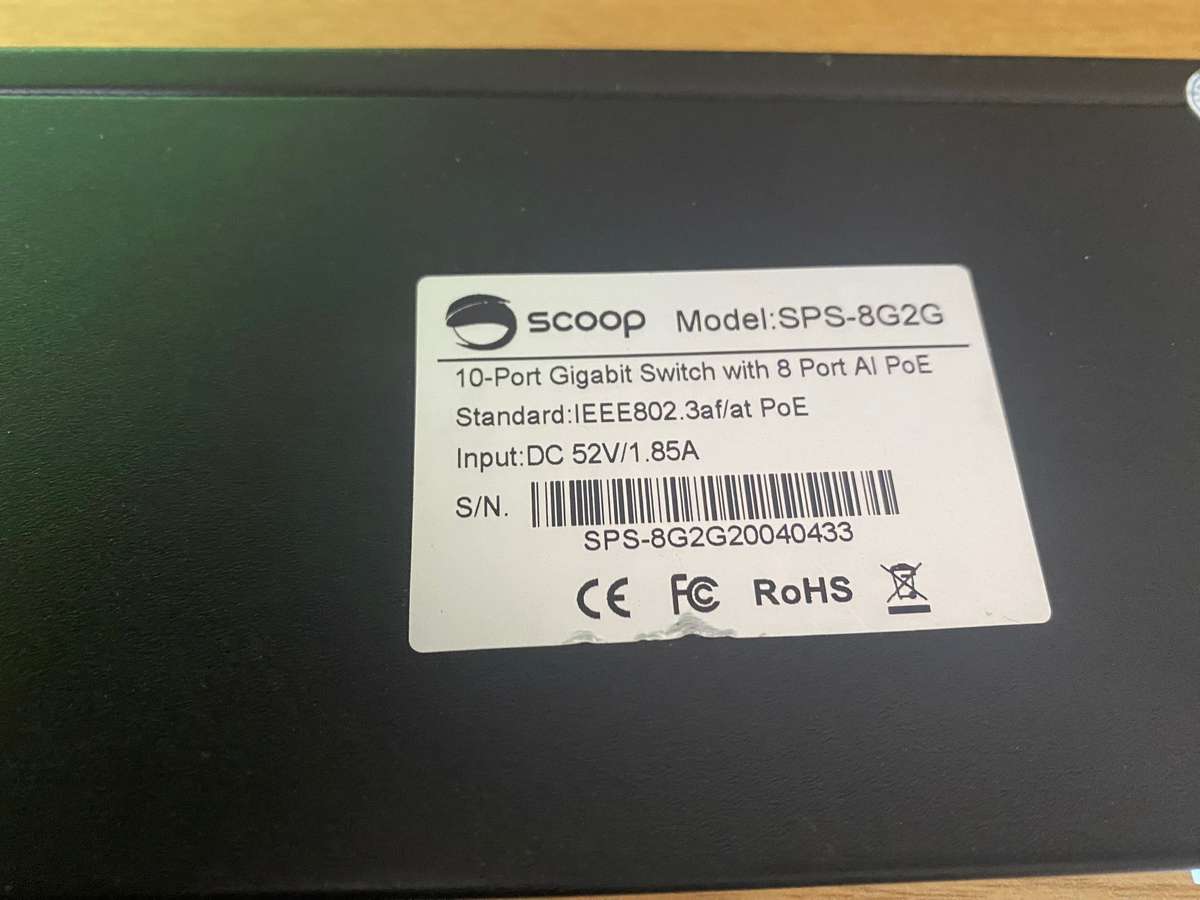 Scoop 10 Port Gigabit 8 x PoE 96W Switch