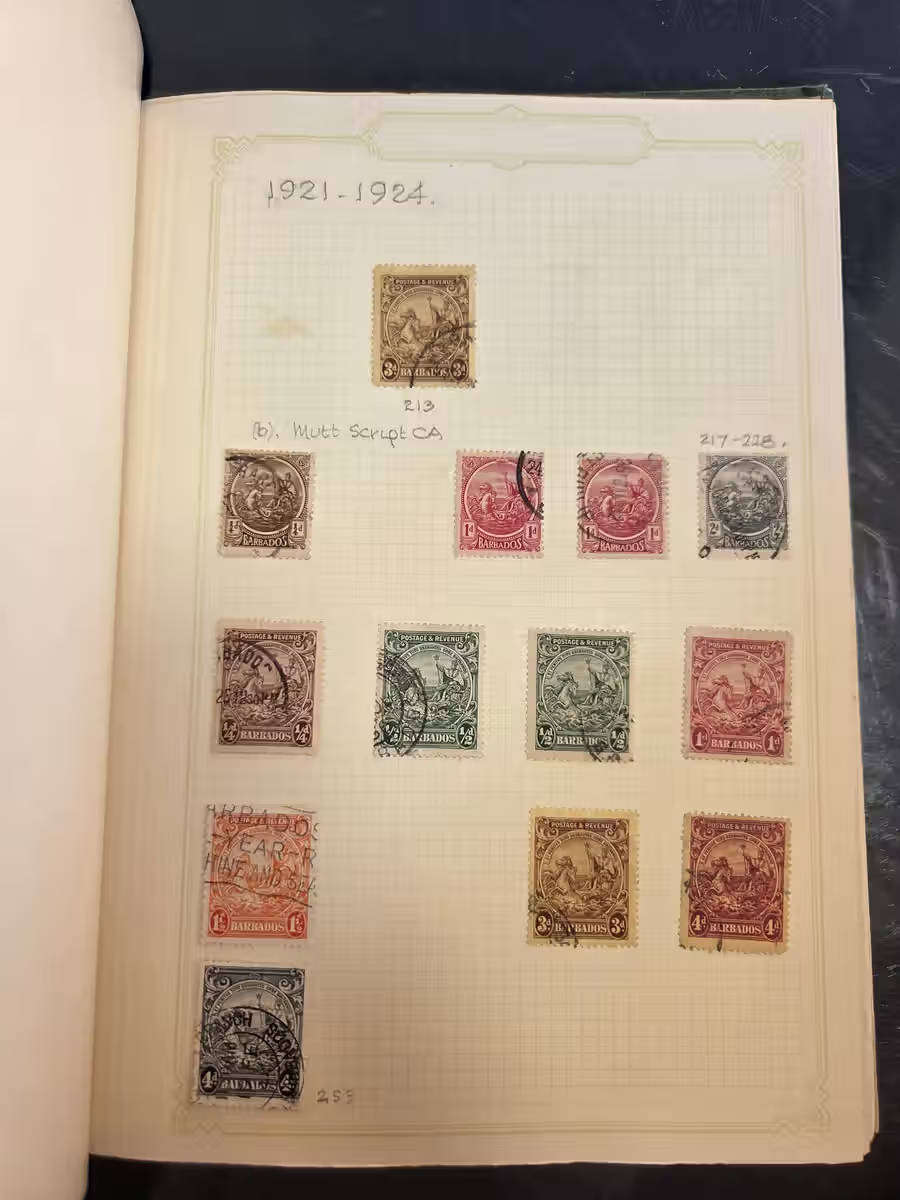 COMMONWEALTH COLLECTION BARBADOS in Green HardCover album
