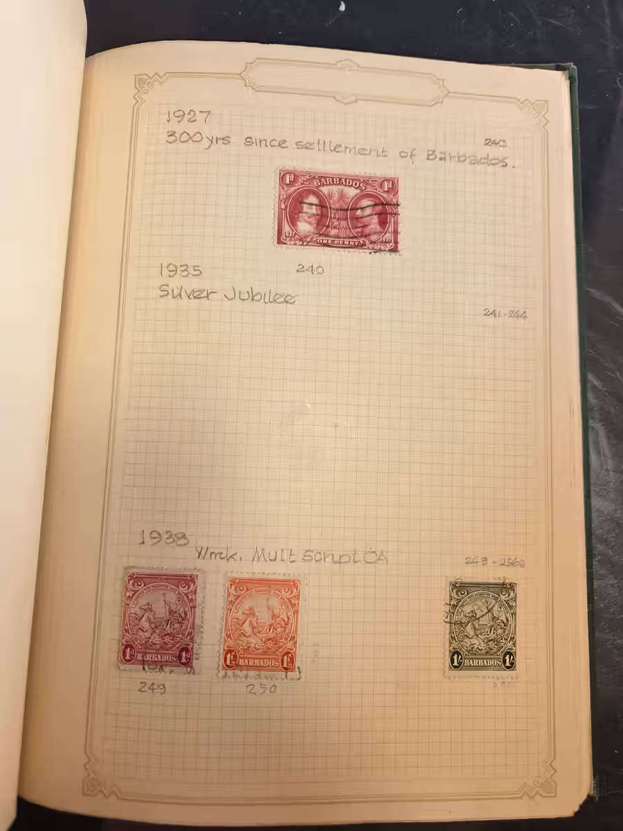 COMMONWEALTH COLLECTION BARBADOS in Green HardCover album