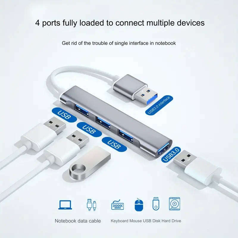 USB HUB, 3 +1 PORTS USB-A