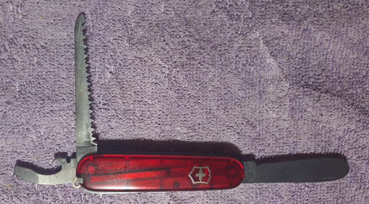 Victorinox Swiss Army Knife - My First Victorinox  Red Translucent  Scales condition as per pictures