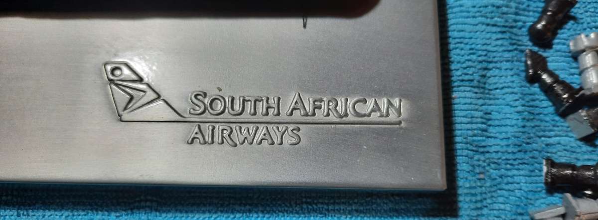 South African Airways onboard metal boxed chess game small