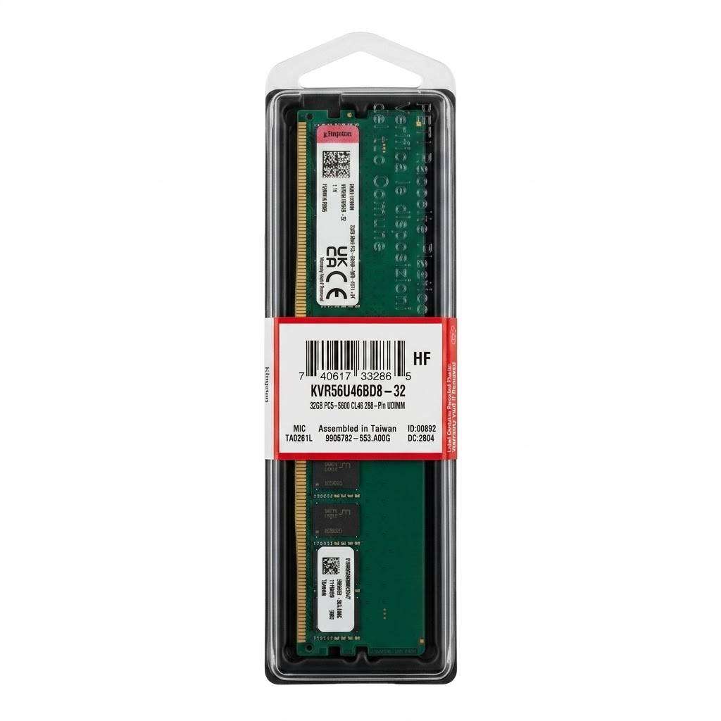 Kingston 32GB 5600MT/s DDR5 CL46 RAM Memory KVR56U46BD8-32