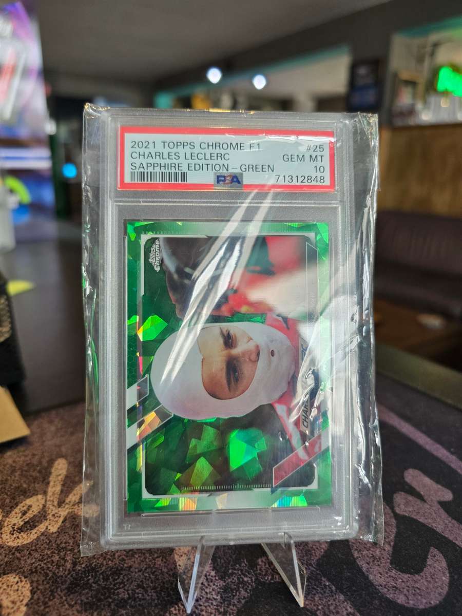 2021 Topps Chrome F1 Charles Leclerc Sapphire Edition - Green 69/75 PSA Gem MT 10
