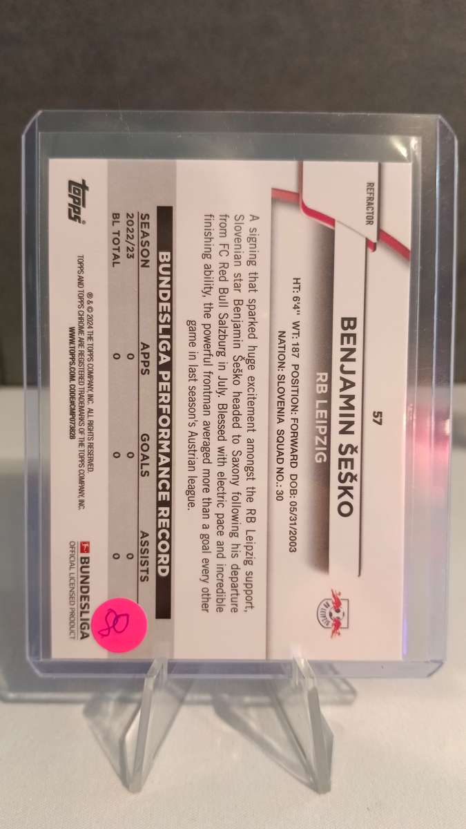 2023-2024 TOPPS Chrome Bundesliga Silver Benjamin Sesko 57