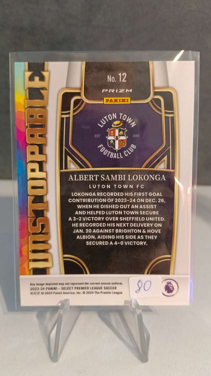 2023-2024 Panini Select Premier League Unstoppable Prizm Silver Albert Sambi Lokonga #12