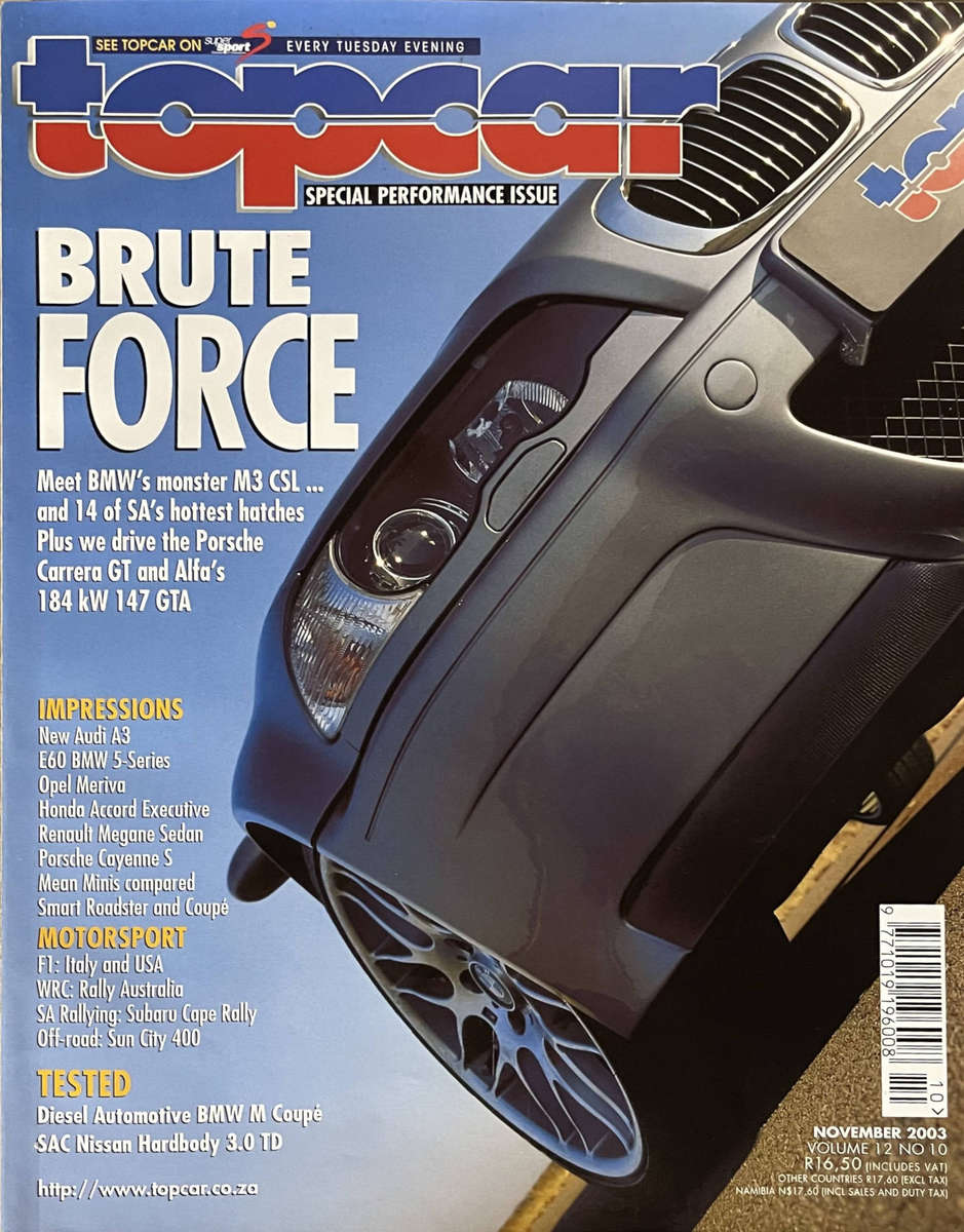 Top Car magazines RSA Nov. 2003 Vol 12 No 10 - Special Performance Issue