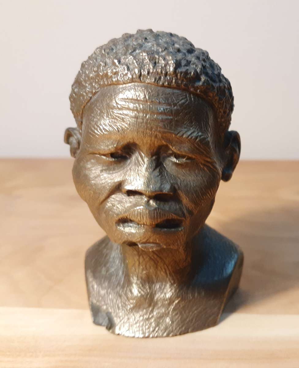Investment Art - Casper Darare (1952 - 2001) Bronze Overlay Sculpture - Bushman Man, No.8