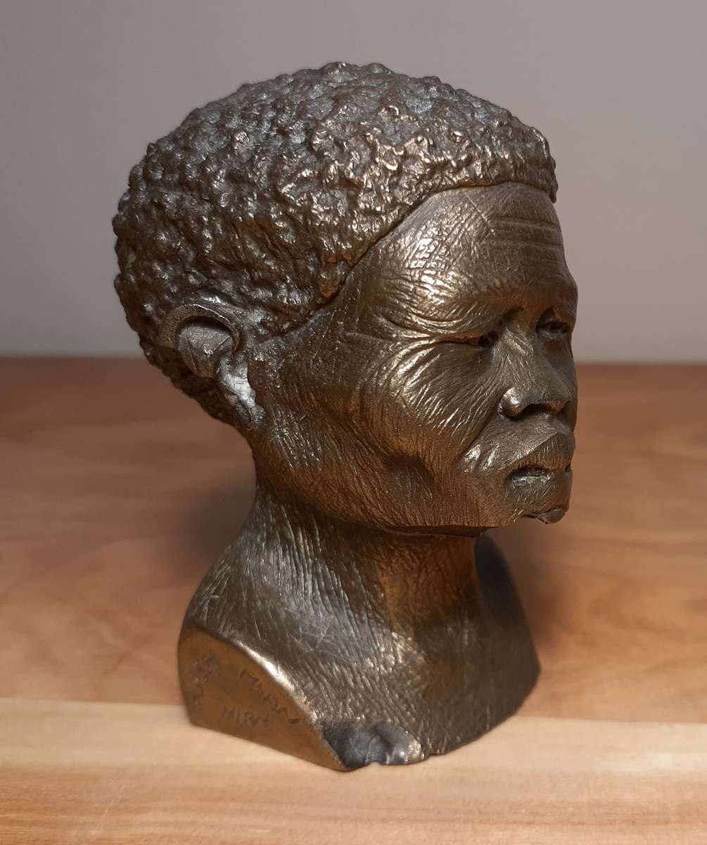 Investment Art - Casper Darare (1952 - 2001) Bronze Overlay Sculpture - Bushman Man, No.8