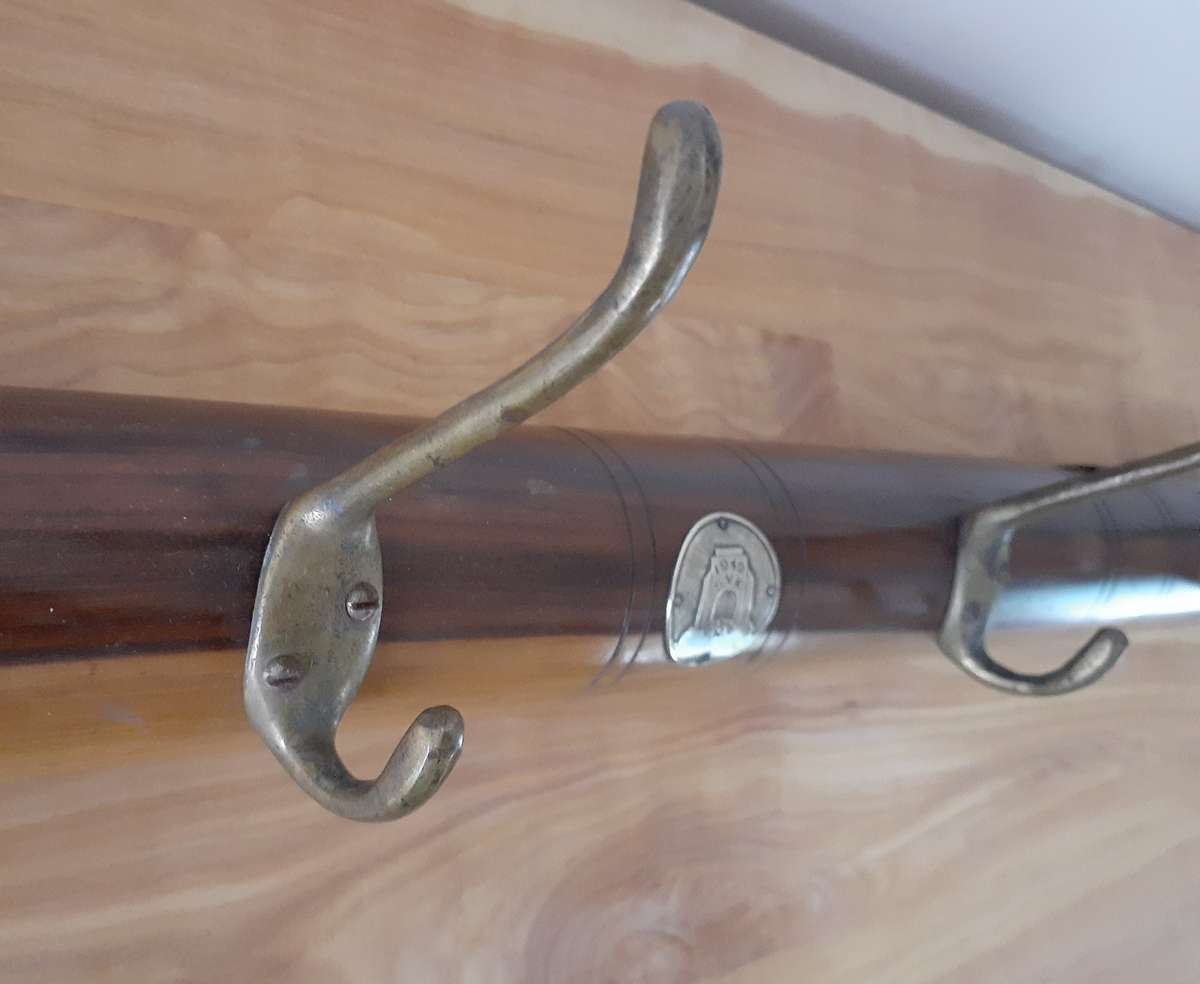 Rare Voortrekker Monument Inauguration Tambotie Coat Rack, dated 1949