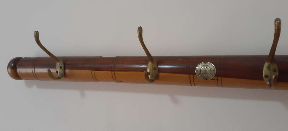 Rare Voortrekker Monument Inauguration Tambotie Coat Rack, dated 1949