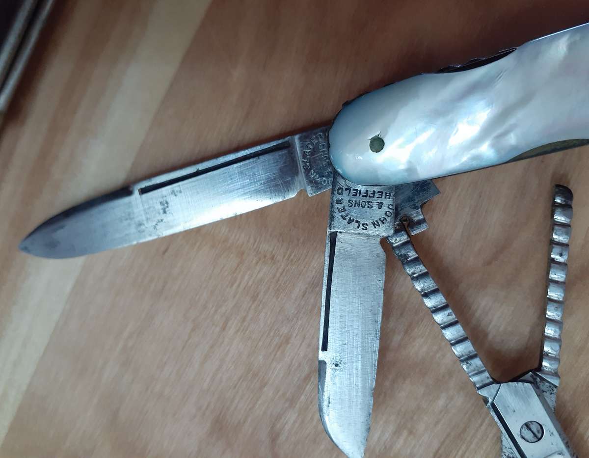 Antique Gentleman's Pipe Knife c.1850's in Original Leather Pouch