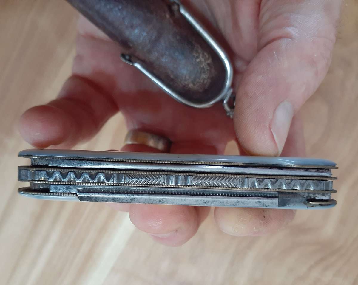 Antique Gentleman's Pipe Knife c.1850's in Original Leather Pouch