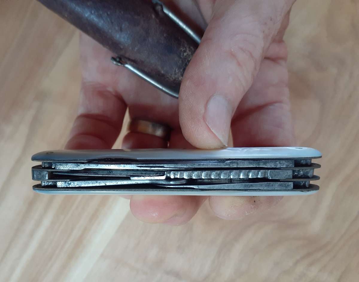 Antique Gentleman's Pipe Knife c.1850's in Original Leather Pouch