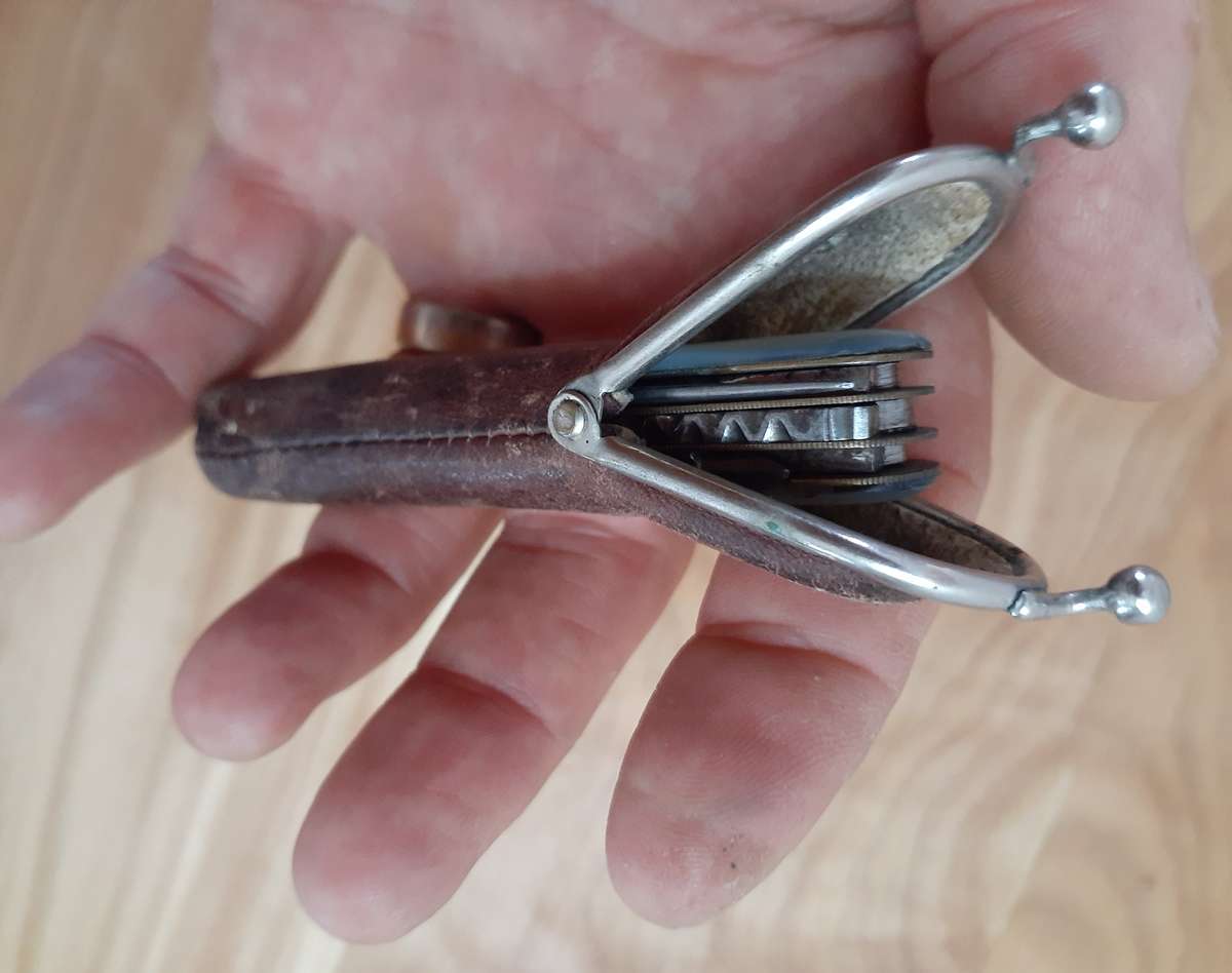 Antique Gentleman's Pipe Knife c.1850's in Original Leather Pouch