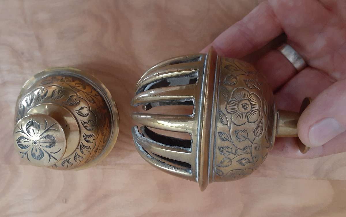 Two Antique Brass Indian Elephant "Claw Bells" c.1900